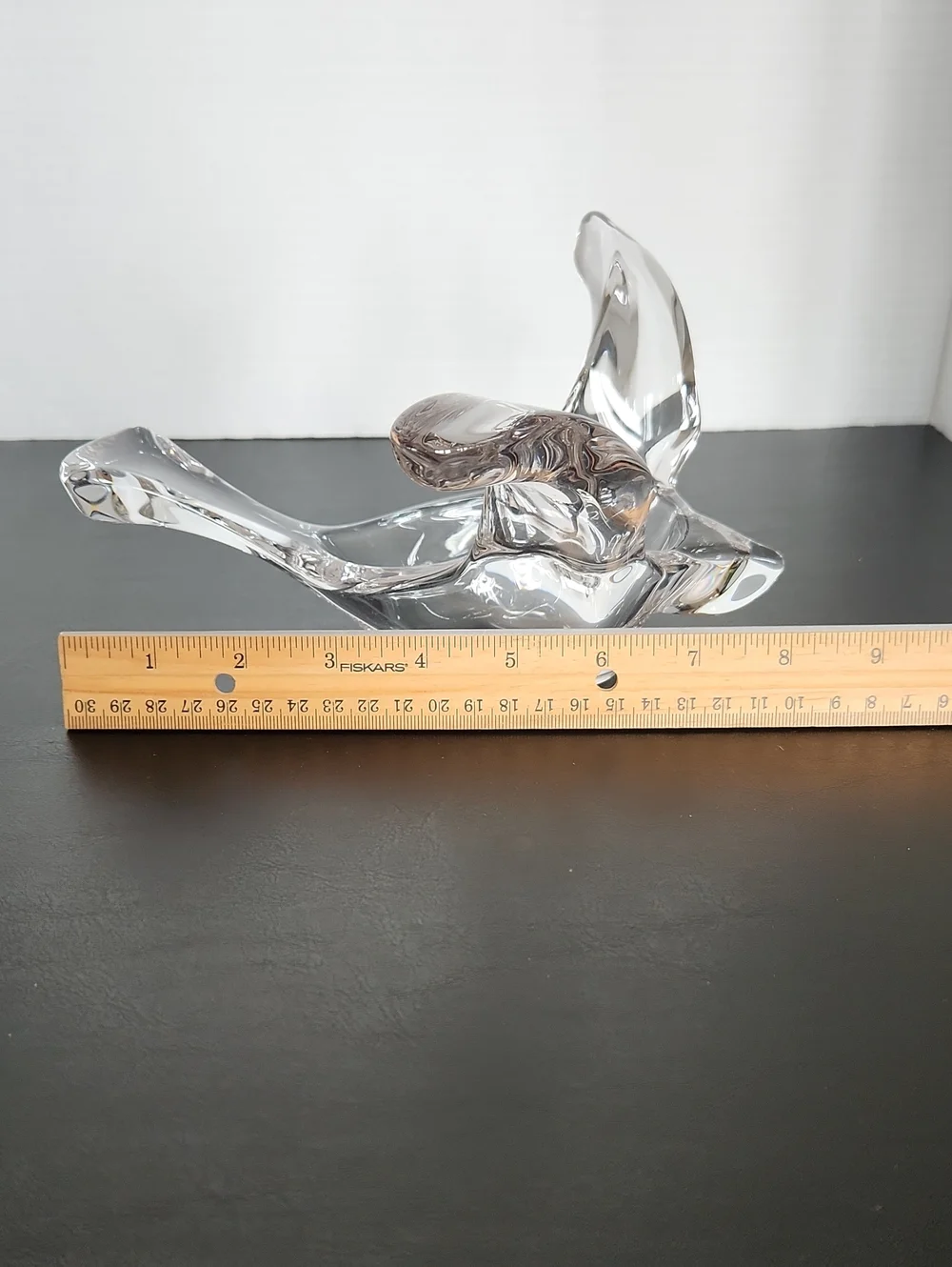 Princess House Lead Crystal Clear Glass Flying Dove Decorative Bowl